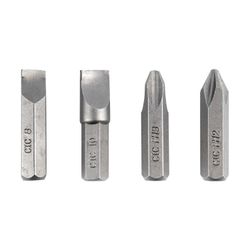 Impact Driver Insert Bits 4pc 5/16' Ph2/ph3/sl8mm/sl10mm
